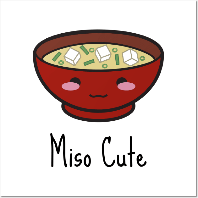 miso cute black Wall Art by Typography Dose